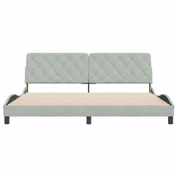 Maison Exclusive - Sengebund uden madras lys grå 200x200 cm velour