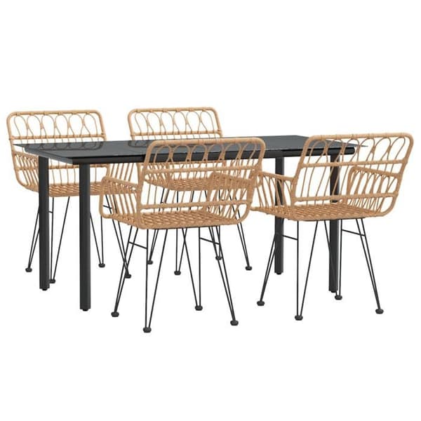 Maison Exclusive - Trädgårdsset 5 delar i flätad resin