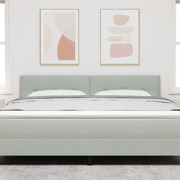 Maison Exclusive - Ljust grått sänggavel 180 cm Sammet Ljusgrått