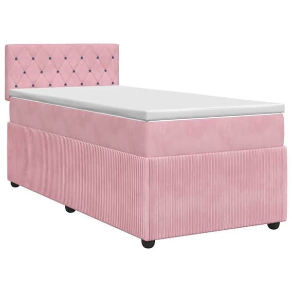 Maison Exclusive - Boxspring säng med madrass Rose 90 x 190 cm Sammet
