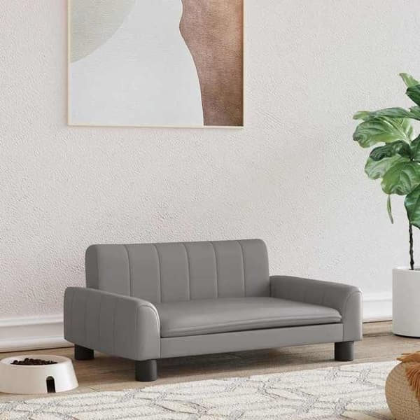 Maison Exclusive - Hundeseng grå 70x45x30 cm i kunstlæder grå