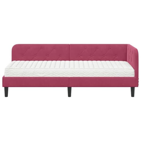 Maison Exclusive - Hörnsängram Bordeaux 80 x 200 cm Sammet Bordeaux