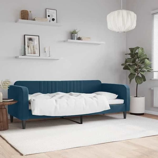 Maison Exclusive - Sängsoffa utan madrass blå 80x200 cm sammet Blå