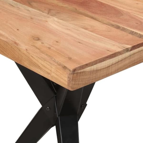 Maison Exclusive - Sort spisebord 140x70x76 cm i solid akacietræ