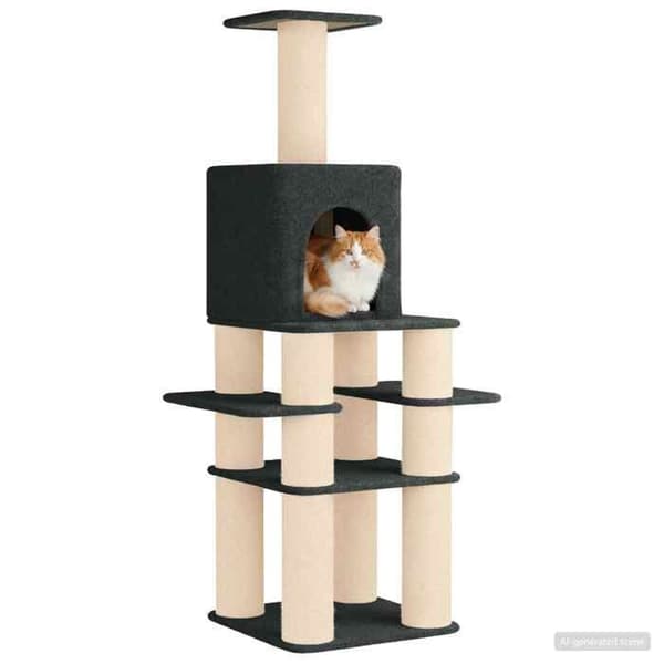 Maison Exclusive - Katte træ med sisal kløepæle Mørkegrå 180 cm