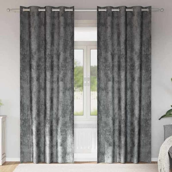 Gardiner - EXKLUSIVT HEM - 225 x 140 cm - Sammet - Mörkläggande - Grå Grå
