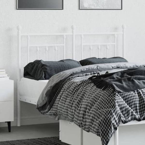 Maison Exclusive - Erstatnings hovedgærde metal hvid 120 cm Vit