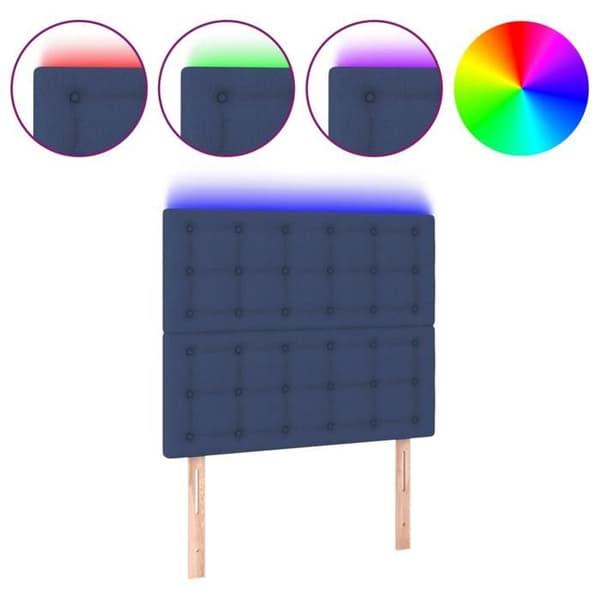 Maison Exclusive - LED Hovedgærde Blå 80x5x118/128 cm Stof blå