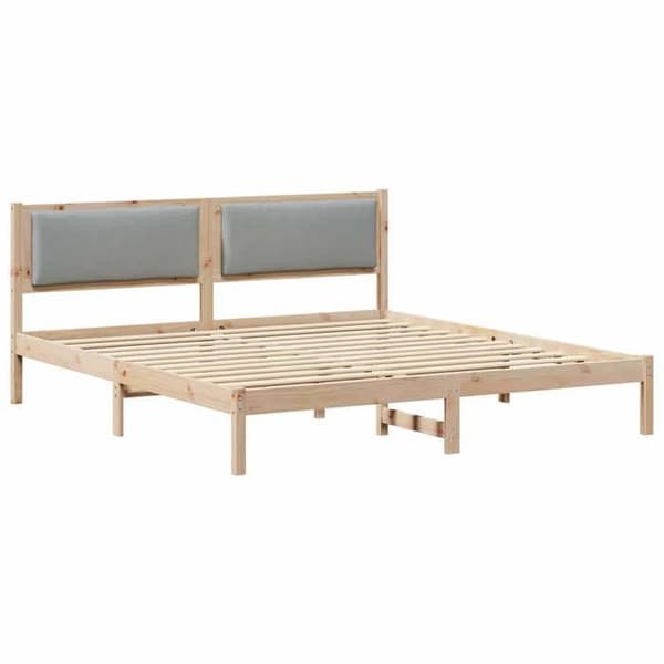 Maison Exclusive - Sängram Ljusgrå 180 x 200 cm Massivt trä