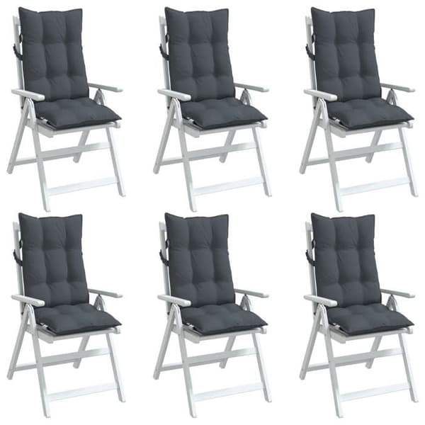 Maison Exclusive - Kuddar för stolar med hög rygg, set om 6, antracit