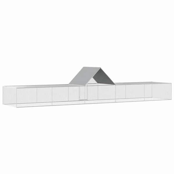 Maison Exclusive - Hønsehus 10 x 2 x 2 m Galvaniseret stål silver-