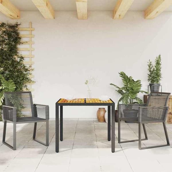 Maison Exclusive - Trädgårdsstolar set om 2 Svart flätad resin