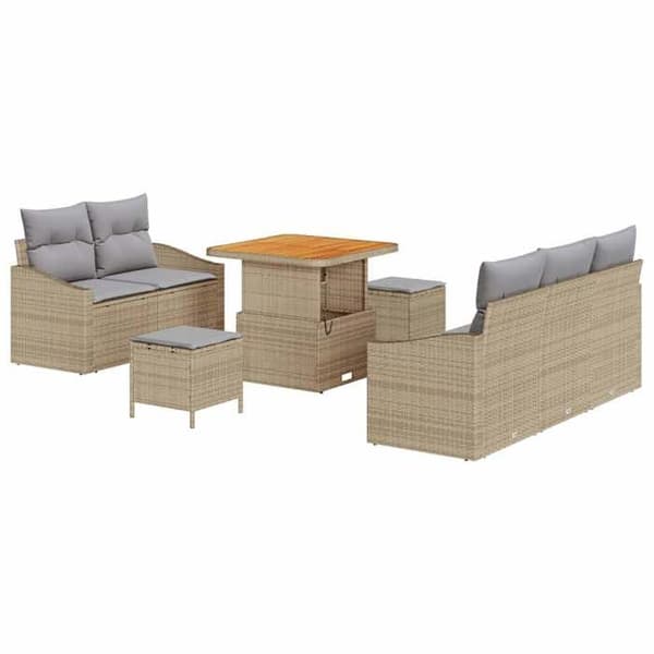 Maison Exclusive - 8 osan puutarhakalustesarja 7 paikkaa Beige