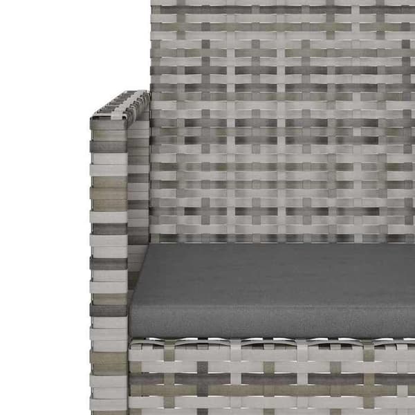 Maison Exclusive - Utomhusmöbler 4 delar med kuddar Flätad resin Grå