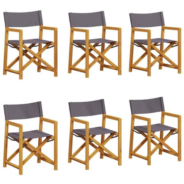 Maison Exclusive - 6 hopfällbara stolar i mörkgrått tyg