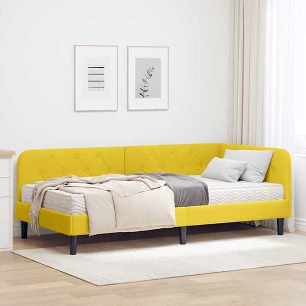 Maison Exclusive - Gul hörnsängram 90 x 200 cm Sammet Gul