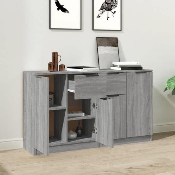 Maison Exclusive - Buffets 2 kpl Sonoma harmaa 60x30x70 cm Tekninen puu Sonoma grå