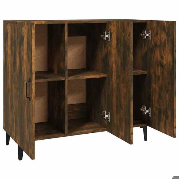 Maison Exclusive - Buffé ek rökig 90x34x80 cm ingenjörsträ