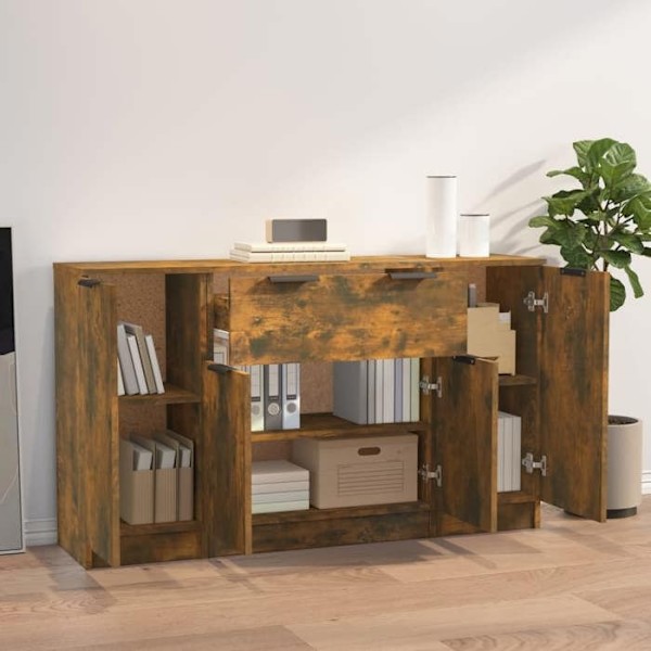 Maison Exclusive - 3 stk. Buffet i røgfyldt egetræ, ingeniørtræ