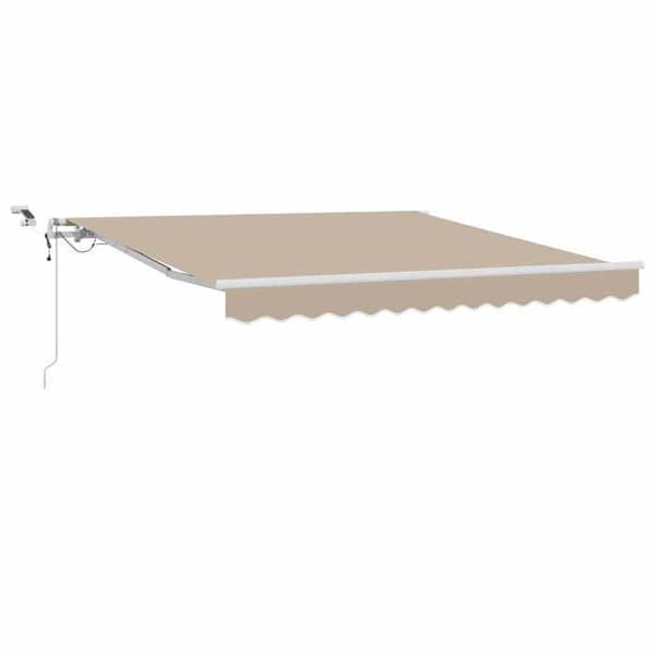 Fällbart tak - EXKLUSIVT HUS - 350 x 250 cm - Beige - Polyester - Fjärrstyrd beige