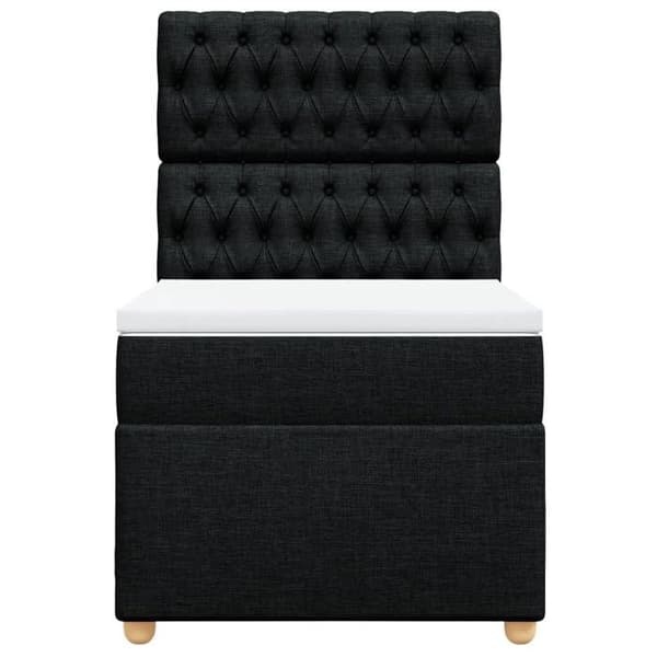 Maison Exclusive - Seng med lamelbund og madras Sort 90x200 cm Stof