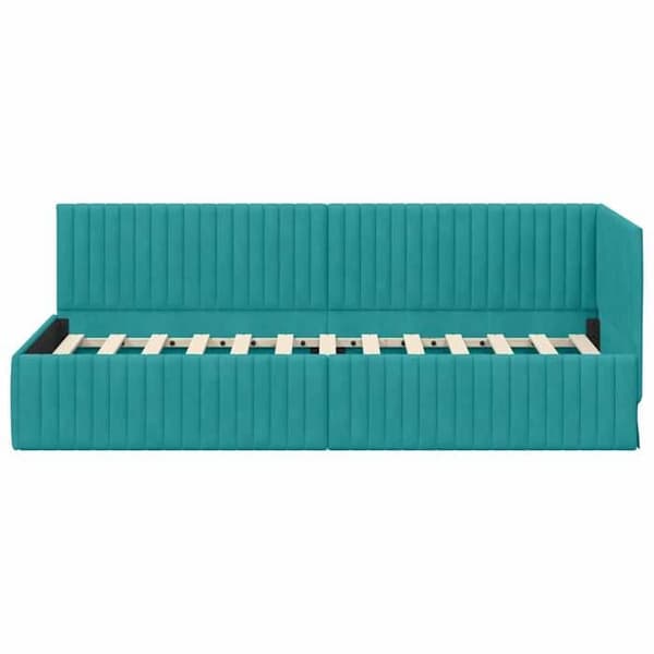 Maison Exclusive - Vinkel sengestel Turquoise 80 cm x 200 cm Velour