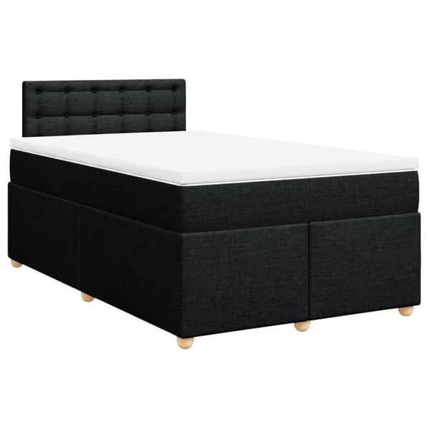Maison Exclusive - Seng med lameller og madras Sort 120x200 cm Stof