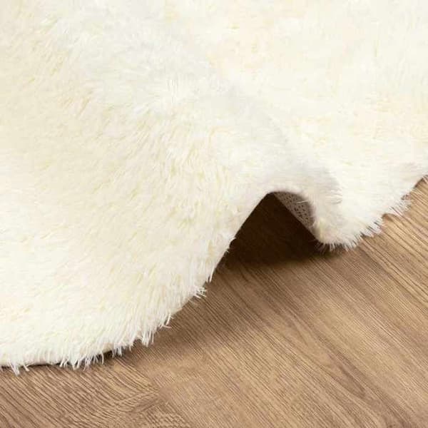 Tæppe shaggy - MAISON EXCLUSIVE - NAVARRA - 200x200 cm - Creme - Antiskrid polyester grädde