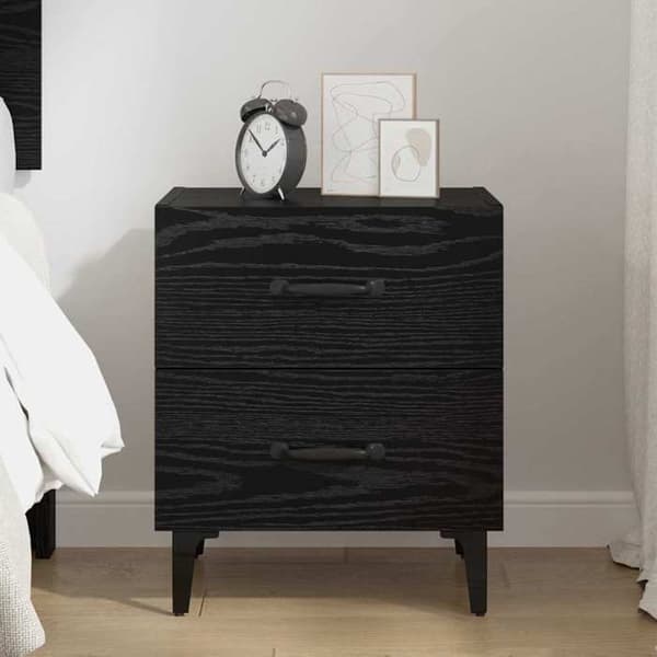 Maison Exclusive - Sengeskab Sort eg 40 x 35 x 47,5 cm Ingeniørtræ