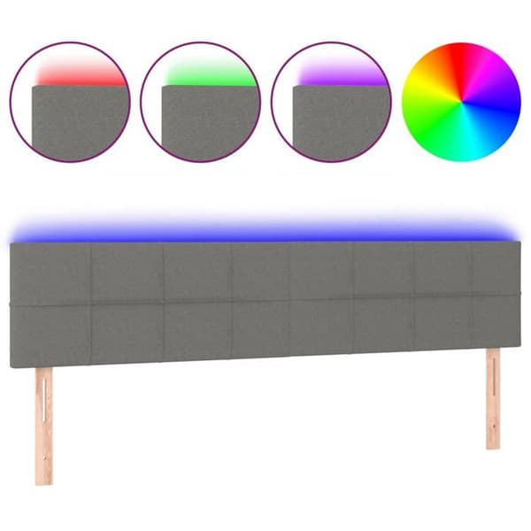 Sänggavel - Maison Exclusive - Mörkgrå - 160×5×78/88 cm - Inbyggd LED mörkgrå