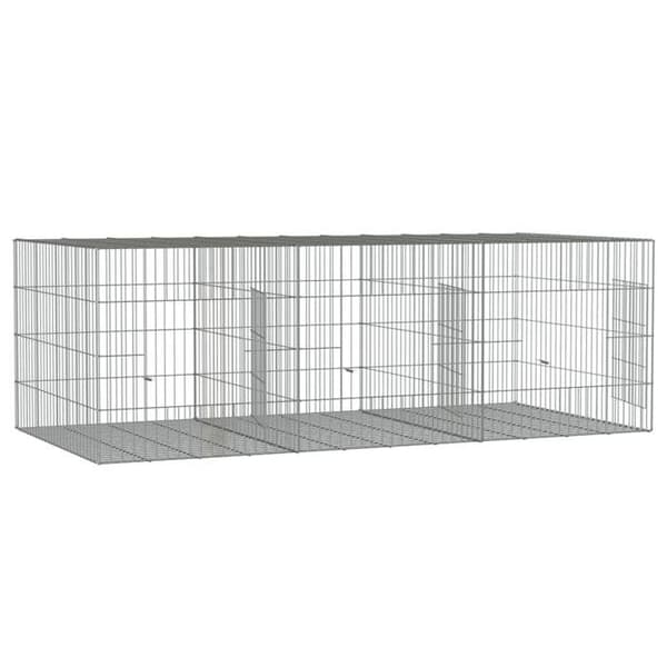 Maison Exclusive - Kaninbur 3 paneler 163x79x54 cm Galvaniserat järn