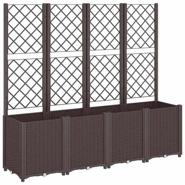 Maison Exclusive - Ruskea trellissipottu 160x40x140 cm PP