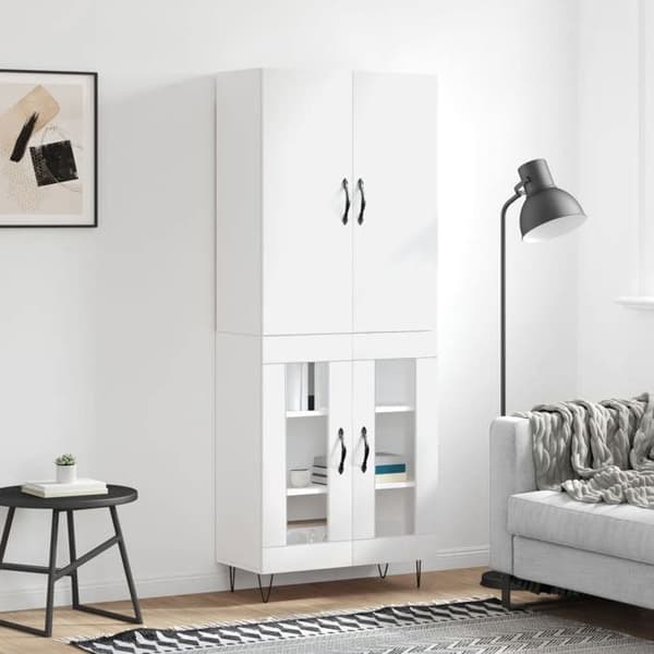 Maison Exclusive - Buffé hög Vit 69,5x34x180 cm Ingenjörsträ