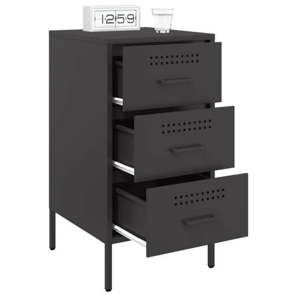 Maison Exclusive - Yöpöydät 2 kpl musta 36x39x68 cm teräs