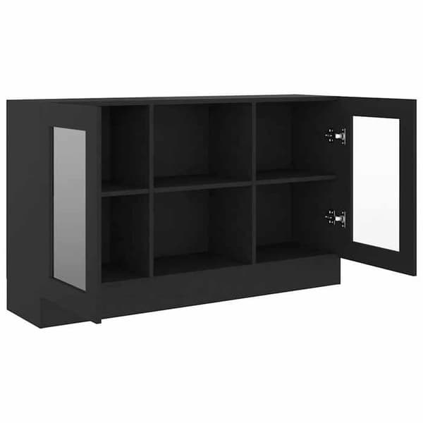 Maison Exclusive - Vitrineskab Sort 120x30,5x70 cm Ingeniørtræ