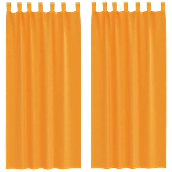 Verho - MAISON EXCLUSIVE - 2 kappaletta - Oranssi - 140 x 225 cm - Polyesteri Apelsin