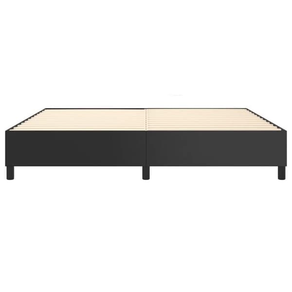 Maison Exclusive - Sengebund med sorte lameller 200x200 cm i kunstlæder