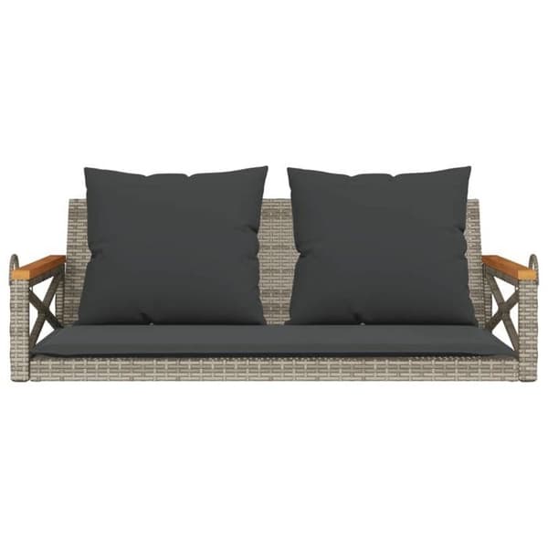 Maison Exclusive - Balanssoffa med grå kuddar 109x62x40 cm flätad resin grå