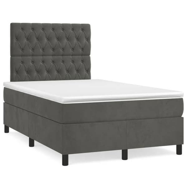 Maison Exclusive - Lamelsiftnet seng med mørkegrå LED-madras 120x190 cm