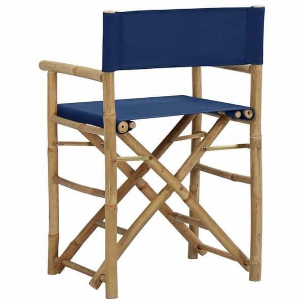 Maison Exclusive - Fällbara direktörsstolar, set om 2, Blå Bambou och tyg