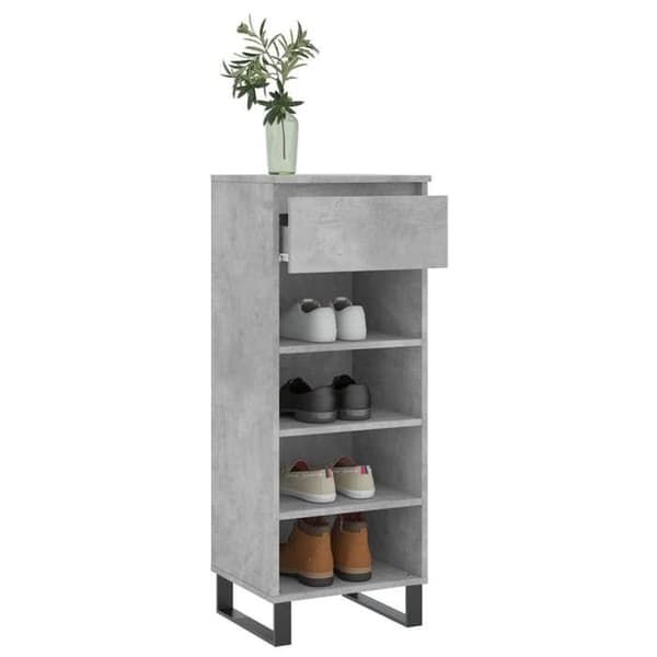 Maison Exclusive - Skoskab Grå beton 40x36x105 cm Ingeniørtræ