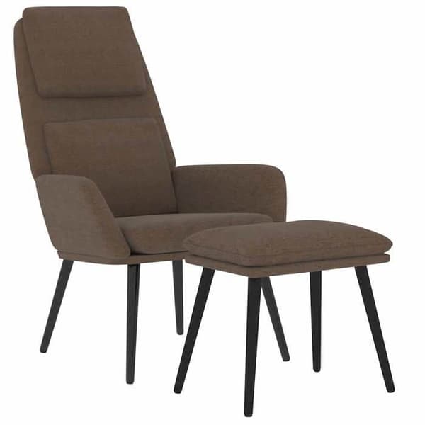 Fåtölj & Relaxfåtölj - MAISON EXCLUSIVE - Avkopplingsstol - Brun - Tyg - Pall ingår brun