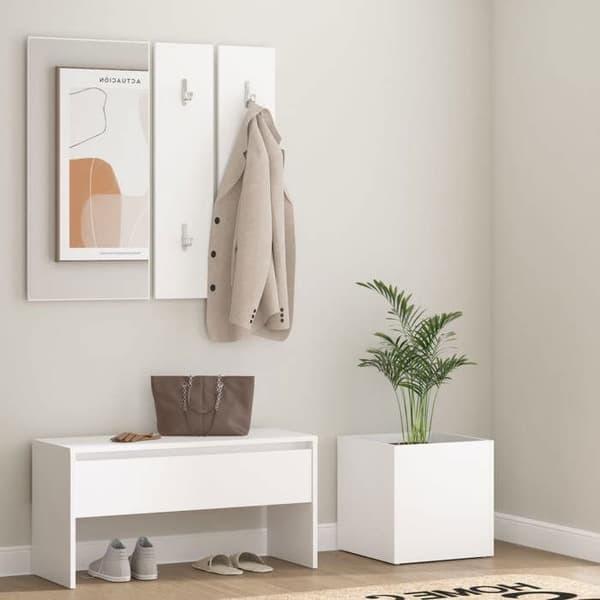 Maison Exclusive - Set med hallmöbler Vit Ingenjörsträ