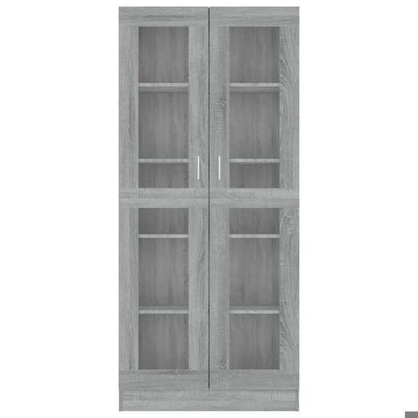 Maison Exclusive - Vitrineskab Sonoma grå 82,5x30,5x185cm Ingeniørtræ