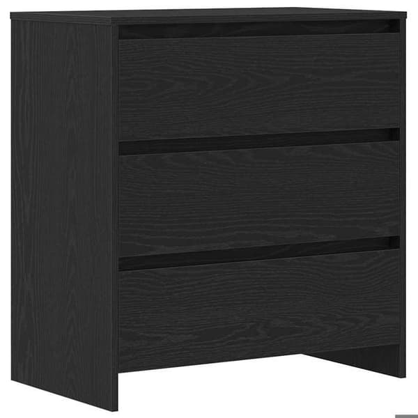 Buffet - EKSKLUSIVT HUS - 70 x 41 x 75 cm - Ingeniørtræ - Sort - Stort opbevaringsrum