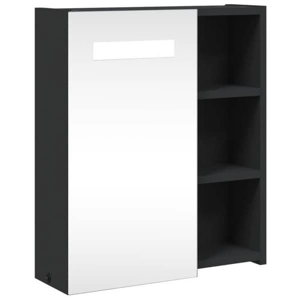 Maison Exclusive - Peilikaappi LED-valolla musta 45x13x52 cm Svart