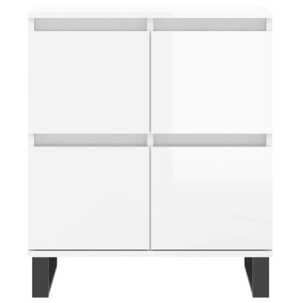 Maison Exclusive - Buffeter 2 stk hvid glans ingeniørtræ Vit