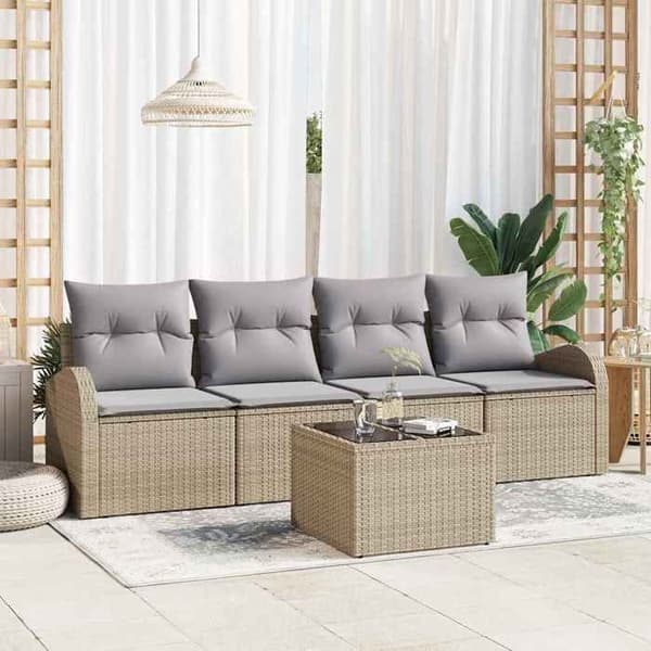 Havemøbel - EKSKLUSIVT HUS - Modulerbart - Beige - Polyrotin - Stålramme beige