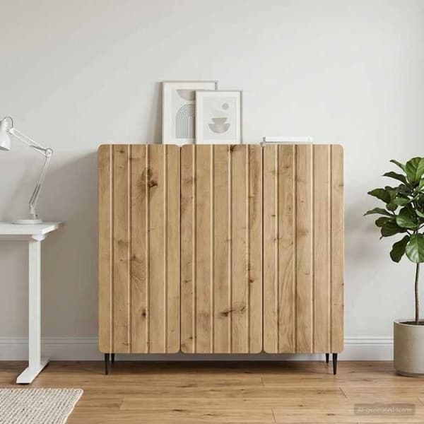 Maison Exclusive - Buffet i håndlavet egetræ 89 x 34,5 x 82 cm Ingeniørtræ