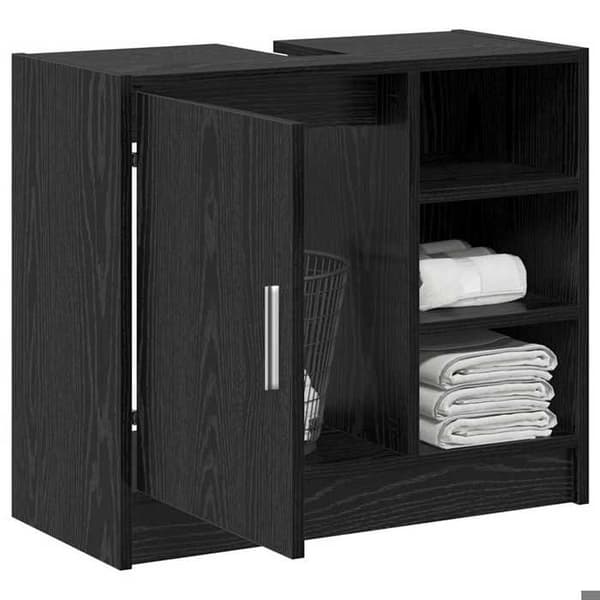 Maison Exclusive - Badeværelsesskab Sort eg 63 x 29 x 55 cm svart ek